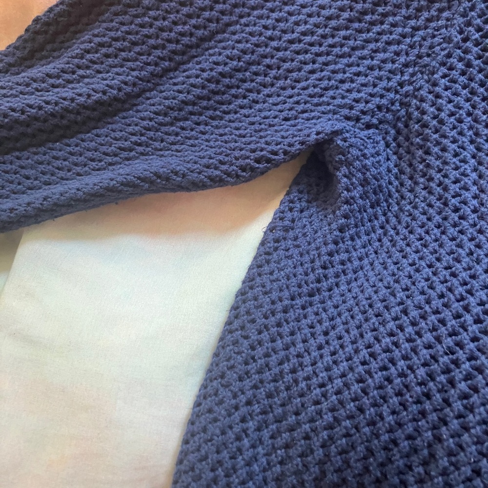 Crochet American Flag Patch Pullover Sweater - image 3